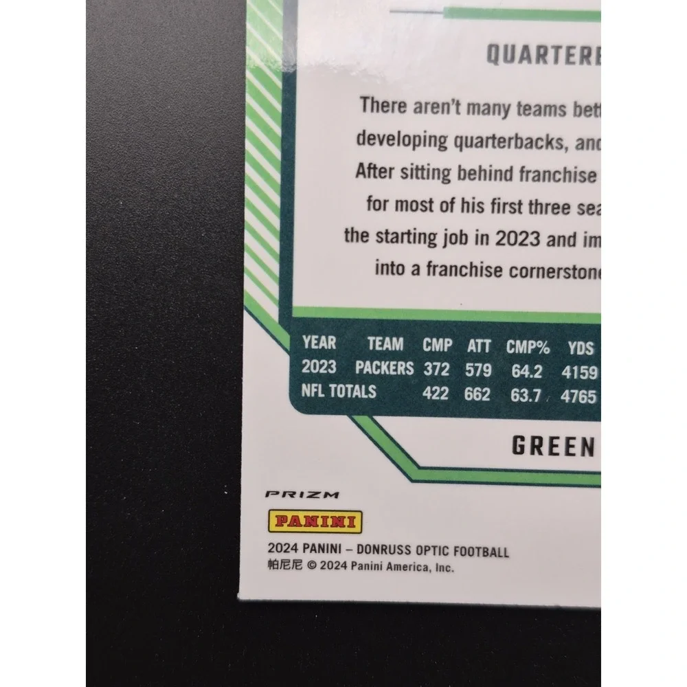 2024 Panini Donruss Optic Jordan Love #69‎ Rocket Prizm Green Bay Packers SP